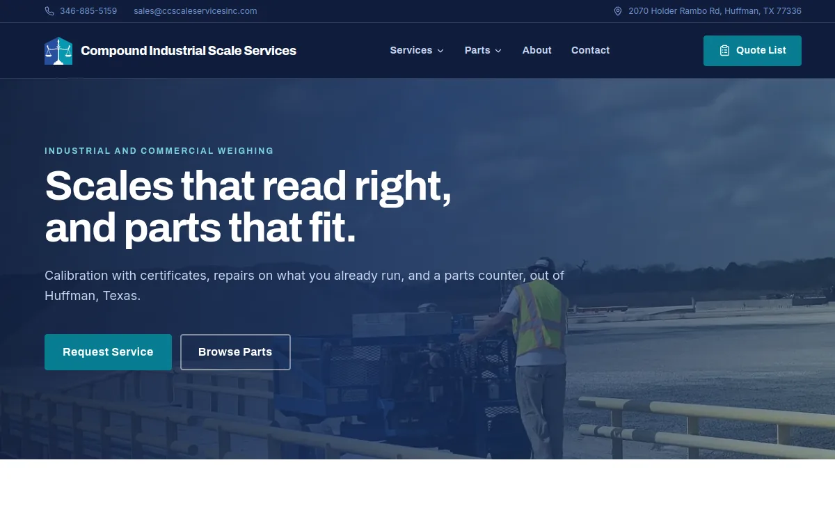 Compound Industrial Scale Services website