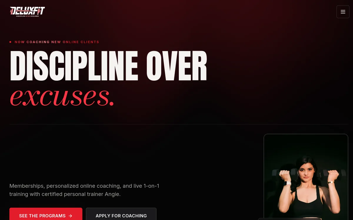 DeluxFit by Angie website preview