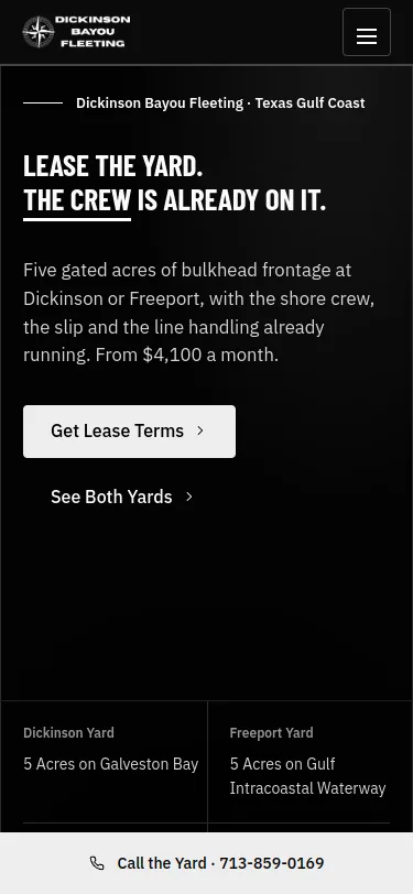 Dickinson Bayou Fleeting website preview
