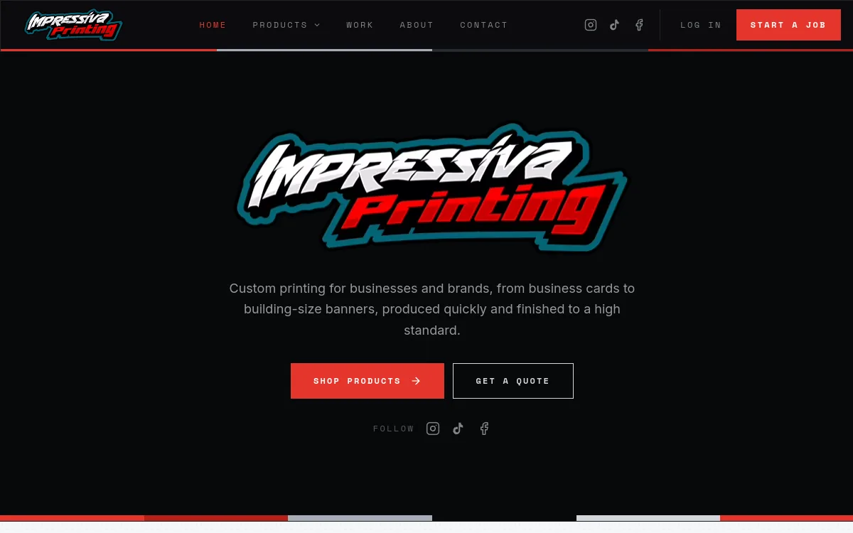 Impressiva Printing website preview