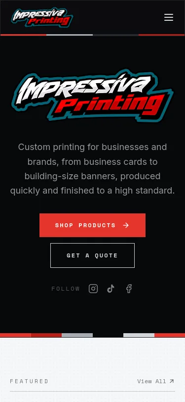 Impressiva Printing website preview