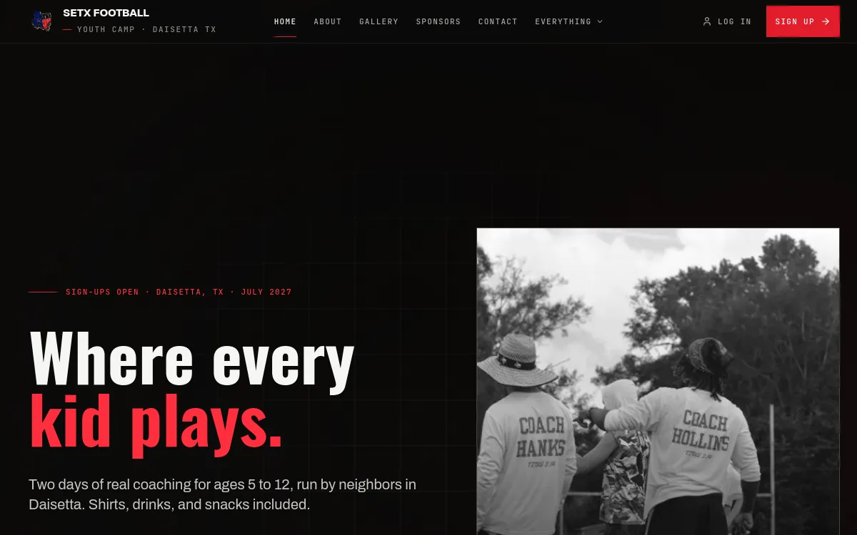 SETX Football website
